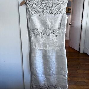Stunning Dolce & Gabbana linen and crocheted lace dress